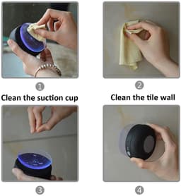 Gigicial Draagbare handsfree speaker - Zuignap voor buiten - Diepe bas, helder geluid + waterdicht ontwerp - 1 stuk - Blauw — thumbnail 2