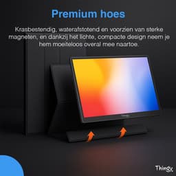 Thingy® Premium Portable Monitor 14 Inch Met Touchscreen - Full HD - IPS Beeldscherm - Draagbare Monitor met USB-C & HDMI - Connecten Met 1 Kabel - Aluminium Behuizing - Met Luxe Hoes - Draagbare Monitor — thumbnail 3