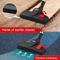 Lunekiss Steelstofzuiger met Snoer 600W – 18 kPa Zuigkracht – 3-in-1 Handstofzuiger en Stofzuiger Zonder Zak – Rood — thumbnail 3