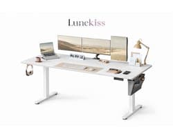 Lunekiss Elektrisch Zit-Sta Bureau 180x80 cm In Hoogte Verstelbaar 72-120 cm – 4 Geheugenstanden – Stil Motorisch Bureau