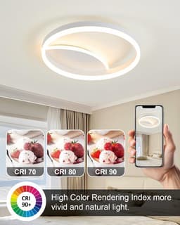Dimbare LED plafondlamp met afstandsbediening en aanpasbare kleurtemperatuur 3000K - 6000K - 40x40cm 36W voor woonkamer, slaapkamer, keuken en meer — thumbnail 4