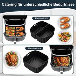 Siliconenvorm Luchtfrituurpan Gescht voor Russell Hobbs Air Fryer XXL 8,3L (27632-56), Airfryer siliconenvorm voor Russell Hobbs XXL 8L (27170-56) Herbruikbare siliconen inzetstukken, vaatwasbestendig (3 — thumbnail 5