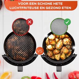 Airfryer Accessoireset – 15-delige ronde heteluchtfriteuse accessoires, geschikt voor COSORI 4,7L, Philips 6,2L, Tefal 4,2L – Inclusief siliconen bakvorm & e-book — thumbnail 5