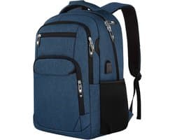 REDOM Meerblauwe 20-inch heren rugzak – grote capaciteit laptop- en schoolrugzak voor reizen, duurzaam en lichtgewicht voor dagelijks gebruik