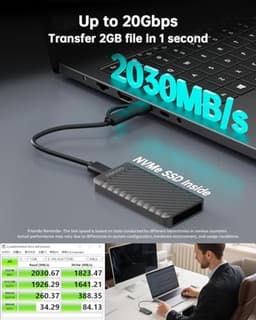Draagbare 2TB SSD USB 3.2 Gen 2x2 tot 2000MB/s - Externe Harde Schijf voor Smartphones, Laptops, Tablets en Spelconsoles — thumbnail 4