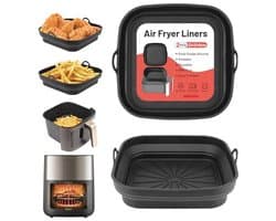 Siliconen Airfryer Pannen en Baklinern voor Herbruikbare Frituurmand - Vouwbare Tray Rack Accessoires voor Magnetron en Oven