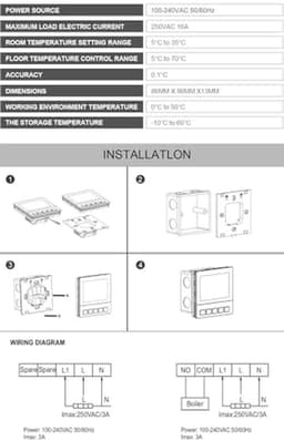 Wireless Thermostat for Gas Boiler, Room Thermostat Compatible with Boiler and Valve, Remote Control App/Voice Control, Programmable 7 Days, LCD Touch Screen with Backlight for — thumbnail 5