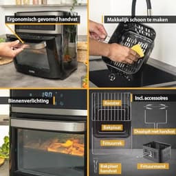 Airfryer Oven 13L met Digitale Besturing en Rotisserie | 8 Programma's | 1700W | Kookruimte met Binnenverlichting — thumbnail 2