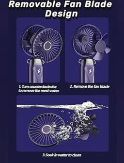 Draagbare Handventilator met LED-Display - 3-in-1 Persoonlijke Ventilator met 90° Opvouwbaar Ontwerp en 5 Snelheden — thumbnail 1