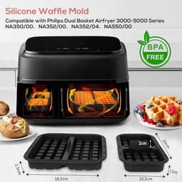 Set van 2 siliconen wafelvormen voor Airfryer - Ideale accessoires voor luchtfriteuse — thumbnail 7