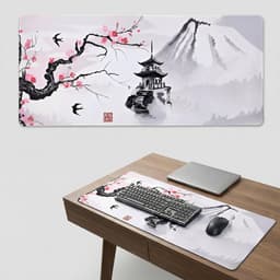 Grote Muismat 80x30 | Gaming Muismat | Wit | XXL | Antislip | Desktop Mat | Computer Mat | Blossom — thumbnail 1
