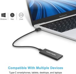 Externe SSD harde schijf 1 TB - Snelle Portable SSD tot 550 MB/s, USB 3.1 Gen2 voor Gaming en Meer — thumbnail 3