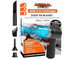 Draadloze Handheld Stofzuiger en Blazer 2-in-1 voor Auto en Huis - Mini Draagbaar met USB Opladen en 4 Accessoires