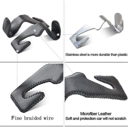 Universele Hoofdsteun Hanger voor Auto - Multifunctionele Haken voor Tas, Drinken en Meer (Bruin) — thumbnail 2