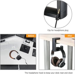 Hoofdtelefoonstandaard met 360° draaibare houder en verstelbare bureau veerklem voor gaming headset — thumbnail 3