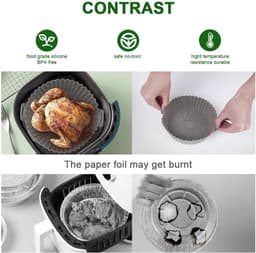 Siliconen airfryer-binnenvoering, 2-pack herbruikbaar, siliconen airfryer-binnenvoering, hittebestendig antiaanbakaccessoire voor airfryer, dubbellaags hetelucht-siliconenmand，200*160*75mm — thumbnail 5