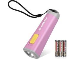 Mini LED Zaklamp - Lichtgewicht Zaklamp met Zacht Geel Licht voor Lezen, Kamperen en Noodgevallen - Roze