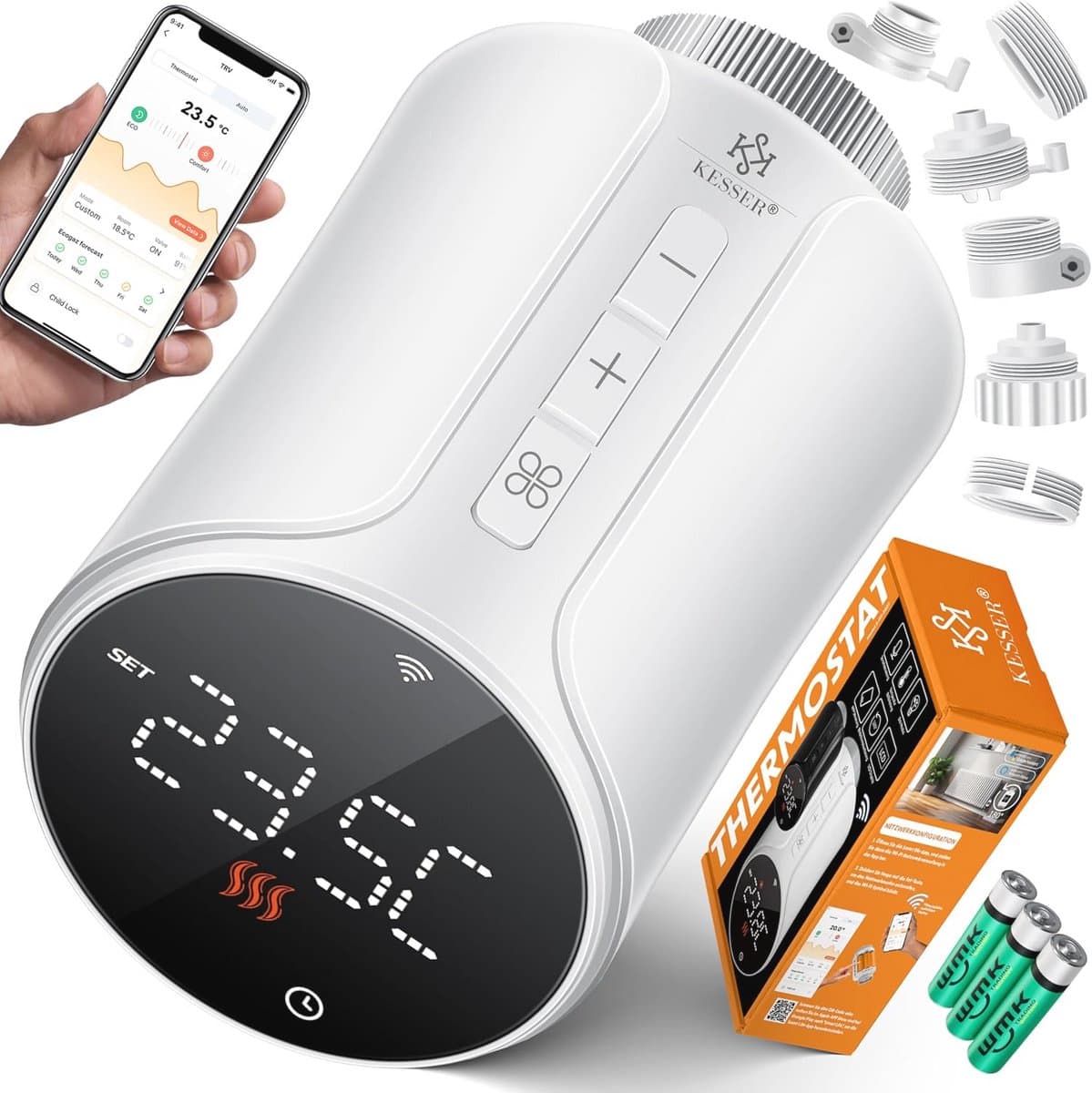 Wifi Radiatorthermostaat met Smart Home App-besturing - Energiebesparende Thermostaat voor Radiatoren — afbeelding 1