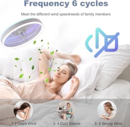 Plafondventilator met Verlichting en Afstandsbediening – Moderne Slaapkamer Ventilator met RGB Dimbare LED en Stil Design — thumbnail 5
