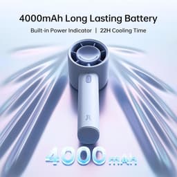 Draagbare Mini-handventilator met oplaadbare batterij - 22 uur koeling, 5 snelheden en USB aansluiting — thumbnail 4