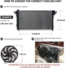 Koelventilator 12 inch voor auto's - Efficiënte 80W koeler met 10 bladen — thumbnail 2