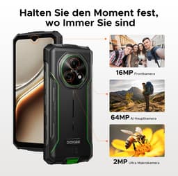 DOOGEE Fire 7 5G -Robuuste Smartphone-Outdoor Phone-16GB + 256GB/2TB- Android 15-6.6 inch HD+90Hz -13000mAh/18W -64MP+16MP AI Dual Camera-Construction Site Dedicated Phone-IP68 Waterproof-Dustproof-NFC-OTG-3 Card Slots — thumbnail 9