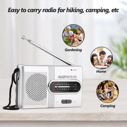 Noodradio - AM/FM Radio - Kleine Draagbare Radio op Batterijen - Batterij Radio - Noodpakket - Zakradio - Keukenradio - Draagbare Radio - Koptelefoonaansluiting - Radio op Batterijen voor Rampen - Voor reizen, noodgevallen en entertainment — thumbnail 5