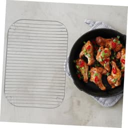 Roestvrijstalen Airfryerstandaard met Dubbele Laag Grillrek voor Buiten Koken Accessoires voor Airfryers，31.5*22*3 — thumbnail 4