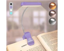 Oplaadbare horizontale leeslamp met oogvriendelijk licht, 3 kleuren en 5 helderheden, ideaal voor lezers