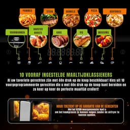 MMP® Dubbele Airfryer - Heteluchtfriteuse - Duo Airfryer - 9 L - 36x40x32cm - Zwart — thumbnail 3