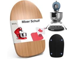 Ibyx Bamboe Schuifplank - Krasvrije Onderzetter met Wieltjes voor Koffiezetapparaat, Airfryer & Espressomachine - Keuken Organizer
