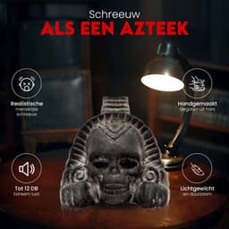 Aztec Death Whistle - Sphinx Doodshoofd - Schreeuwende Fluit - Handgemaakt - Tot 120 Decibel - Azteekse Doodsfluit — thumbnail 4