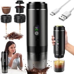 Draagbare Koffiezetter - Draagbare capsule machine - Capsule Koffiezetter - 20 Bar Druk & 7500mAh - Compatibel met Maling - Voor Camping & Kantoor & Auto — thumbnail 1