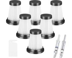 Geschikt voor 6 HEPA-filters voor MOOSOO K12, K12 Pro, K13 draadloze stofzuigers en Geschikt voor Genius Invictus One 1.0 X7, 2.0 stofzuigers. Vervangingsfilters voor huishoudelijke schoonmaak- en veegapparatuur.