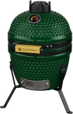 KitchenBrothers Kamado BBQ - 13 Inch Houtskool Barbecue - 27⌀ cm - PFAS-vrij -Egg BBQ - Groen — thumbnail 1