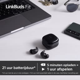 Sony LinkBuds Fit WFLS910NB hoofdtelefoon/headset draadloos in-ear oproepen/muziek Bluetooth zwart — thumbnail 5