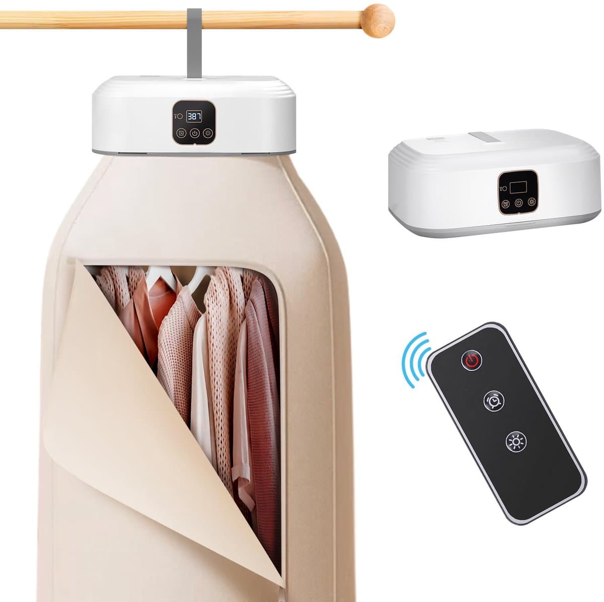 Draagbare wasdroger, mini-wasmachine met afstandsbediening, kleine opvouwbare elektrische droger met droogtas. Geschikt voor op reis, in de camper, thuis en in het appartement. — afbeelding 1