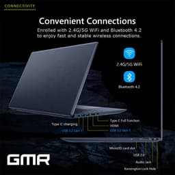 GMR 15.6" Full HD Laptop - Intel N95, 12GB RAM, 512GB SSD, Windows 11 Pro & Office 2024 - Ideaal voor Thuisgebruik, Kantoor & Studie — thumbnail 4