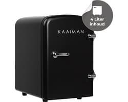Kaaiman® Mini Koelkast 4L - Kleine Koelkast 12V/220V - Cosmetische Koelkast - Warm en Koud Functie - Skincare Fridge - Minikoelkast Slaapkamer - Zwart