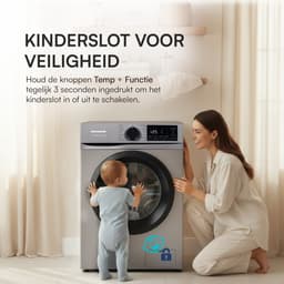 Heinner HWM-M814IVNSA+++ Slanke Wasmachine 8 kg – 15 programma’s – 1400 tpm – Energieklasse A – Inverter Motor – LED-Display – Kinderslot – Zilver – 5 Jaar Garantie — thumbnail 9