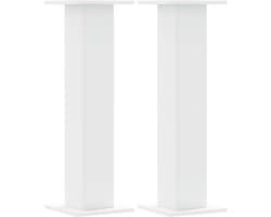Set van 2 Houten Luidsprekerstandaards 30x30x95cm Wit Sierlijk Ontwerp