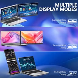 15,6-inch Draagbare Externe Laptop Monitor 1080p FHD IPS Scherm - 120% sRGB - HDMI, USB-A & Type-C Aansluiting - Plug & Play voor Windows, Mac & Android — thumbnail 3