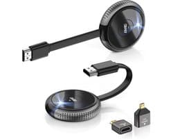 Draadloze HDMI-zender en -ontvanger 4K/5G - 165FT/50M - overdracht van laptop/TV-box/camera/PS5/telefoon naar televisie/monitor/projector
