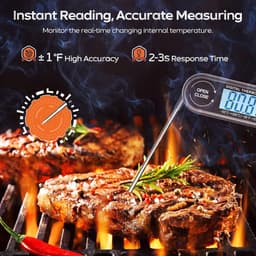 Mmgoqqt - 1 Stuk Voedselthermometer - Digitale Keukenthermometer - Zwart - Standard - Voor Koken, Bakken, Grillen, Bbq En Airfryer - Nauwkeurige Temperatuurmeting — thumbnail 3