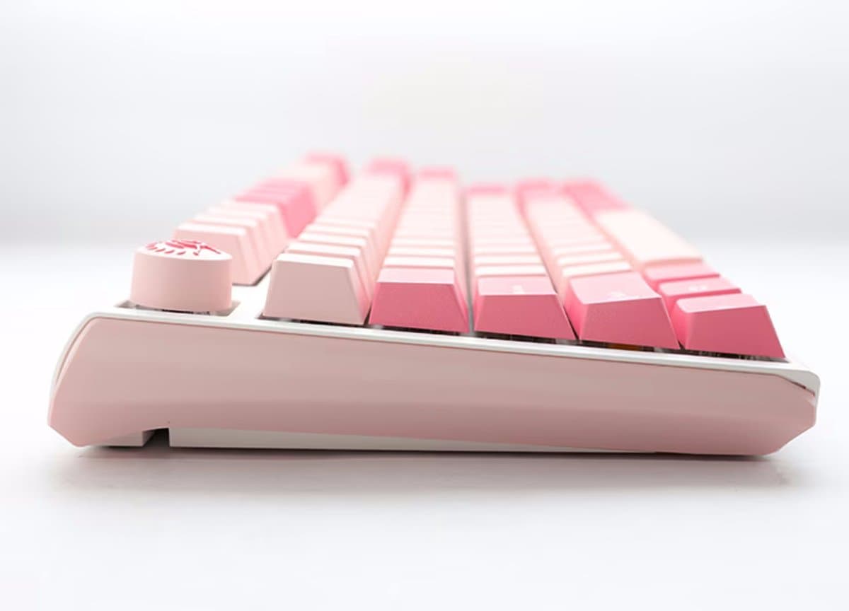 Ducky One 3 TKL Wit/Roze - Toetsenbord - Tenkeyless - Hot-swappable - Doubleshot PBT keycaps - Polling rate 1000H - MX Brown Qwerty US — afbeelding 1