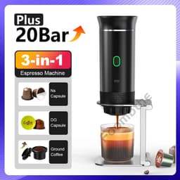Draadloos Elektrisch - Portabele Espresso Koffiemachine - 3-in-1 Capsule en Poeder - Koffiemaker - Voor Reizigers en Kampeerders — thumbnail 3