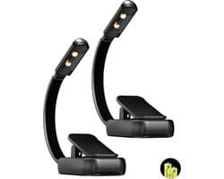 Leeslampje, leeslampje voor in bed, LED-leeslampje met clip op AAA-batterij, 3 kleuren en traploos dimmen, draagbaar en ultralicht met lange gebruiksduur.-zwart-Batterij niet inbegrepen - één stuk