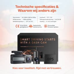 Koogle Dashcam - Auto - Voor & achter - Dual - 4K met APP - 128 GB Micro SD-kaart - Compleet pakket — thumbnail 3