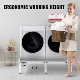 Wasmachine Verhoger - Platform Onderstel - 124 x 55 x 30 cm - Draagvermogen 150 kg - Multifunctioneel - IJzer - Geschikt Voor Wasmachine, Droger En Koelkast — thumbnail 4