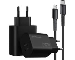 Phreeze 40w usb C oplader geschikt voor iPhone 14 13 12 11 iPad met Lightning oplaadkabel - Power Delivery snellader 20 watt